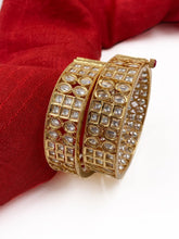 Designer Gold Plated Polki Kundan Bangles By Gehna Shop Bangles